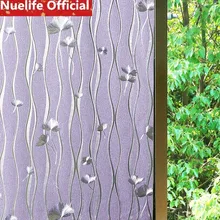 45x100 см фиолетовый цветочный узор матовая стеклянная пленка офисные окна ванная комната от двери до пола окна, украшенные стеклянной пленкой