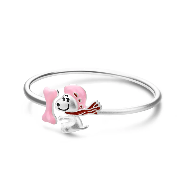 

Super cute pink puppy pendant child bracelet. 100% 925 sterling silver for children aged 0-8 wearing bracelets Baby Jewelry Gift