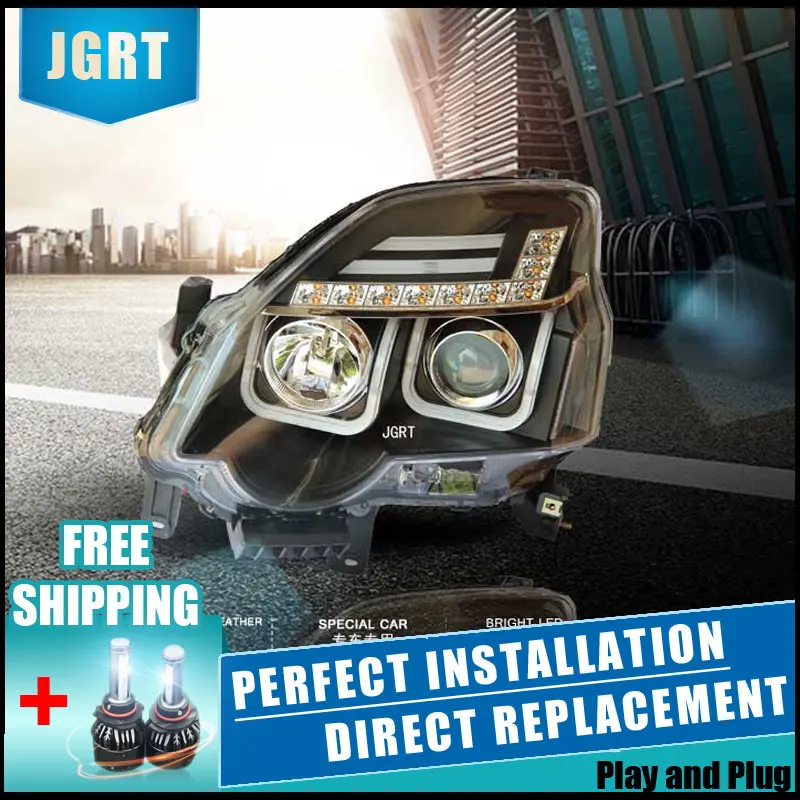 

2PCS LED Headlights For Nissan X-Trail 12-13 Car Led Lights Double Xenon Lens Car Accessories Daytime Running Lights