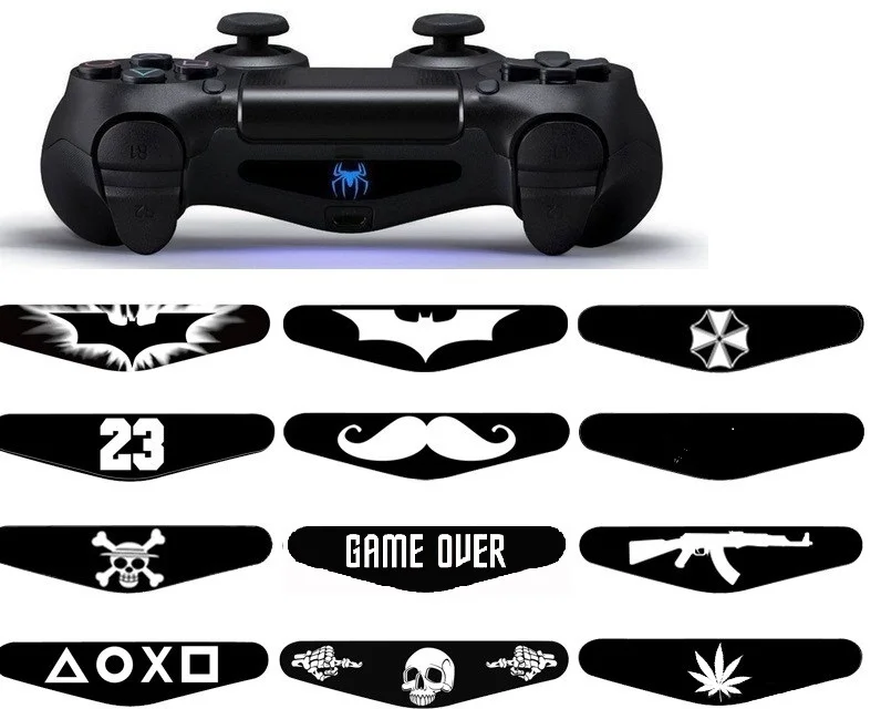 

FZQWEG Random 5 PCS Custom Game Light Bar Vinyl Stickers Decal Led Lightbar Protect Skin for Playstation 4 Dualshock 4 PS4