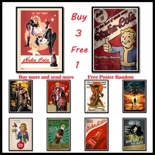 Игровой плакат Fallout, бар, детская комната, домашний декор, игровой рисунок, покрытая настенная бумажная наклейка, декоративные наклейки на стены, бескаркасные