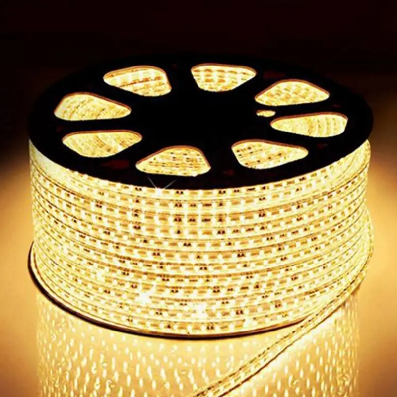 

KZKRSR Gold PCB IP67 Waterproof SMD 3014 LED Strip 120Leds/M With EU Power Plug LED Tape Light String Ribbon Brighter Than 3528