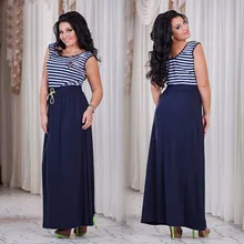 Dress women 2017 New Arrival V-Neck Dress Plus Size Sleeveless Ankle-Length Casual Style For Woman In Summer In High Quality