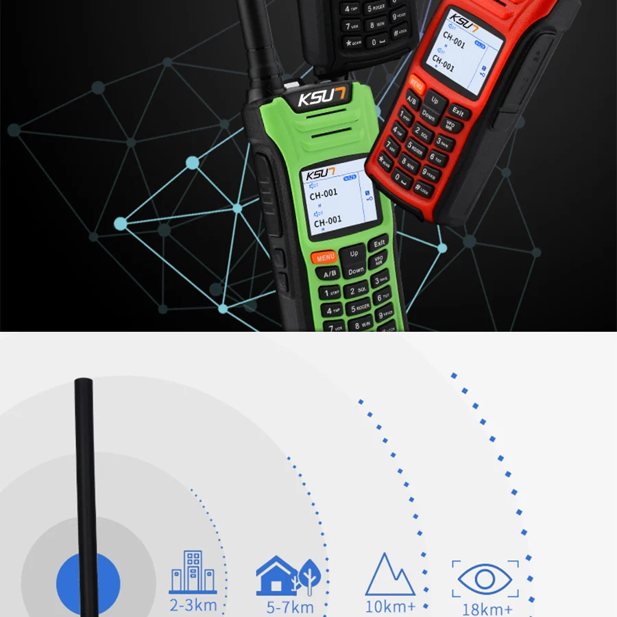 KSUN KSX68D портативный Небьющийся скрытый светодиодный светильник, дешевый двухсторонний радиоприемник