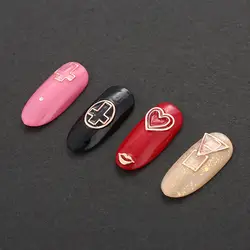 Металлические украшения для ногтей розовые золотые наклейки для ногтей декор для ногтей, салон аксессуары CD88
