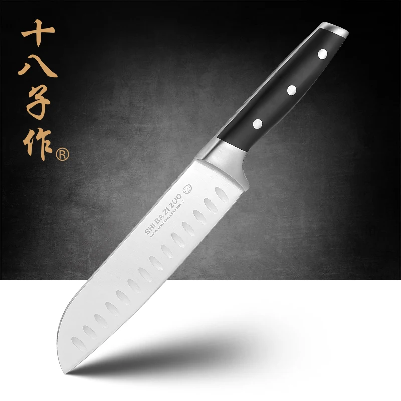 SHI BA ZI ZUO SL520 Q новый кухонный нож Santoku 50Cr15MoV нержавеющая сталь АБС пластик ручка из