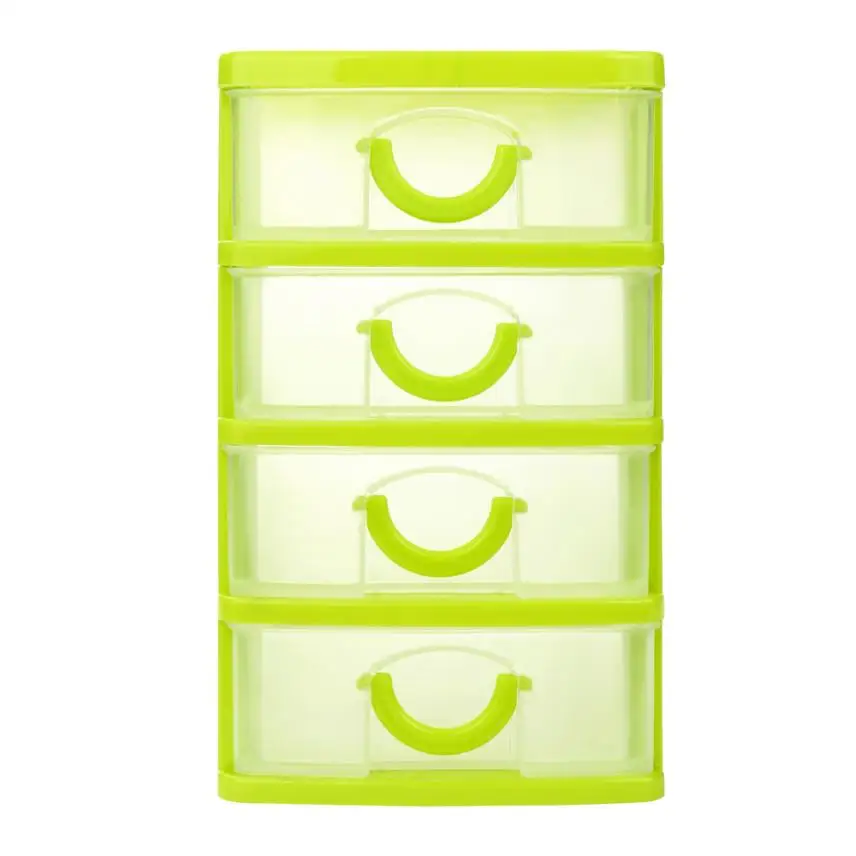 Прочный пластиковый мини-ящик для рабочего стола, чехол для мелочей, съемные разделители для небольших предметов, экономия пространства, домашний туалетный Органайзер# M - Цвет: Green