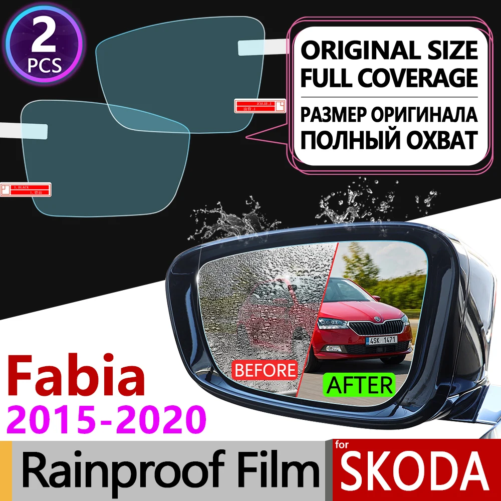 

for Skoda Fabia 3 NJ 2015 - 2020 MK3 Full Cover Anti Fog Film Rearview Mirror Rainproof Anti-Fog Films Clean Accessories 2018