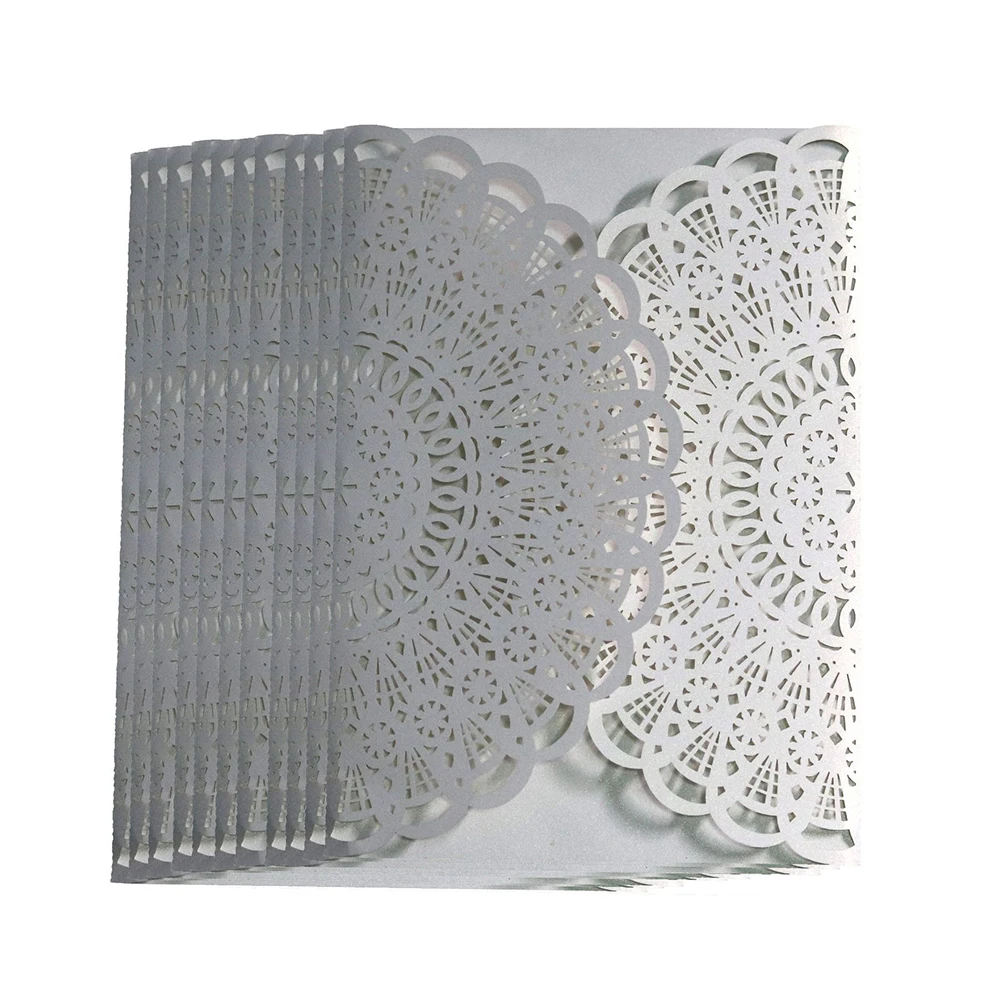 

10pcs Beautiful Big Sparrow lace Laser Cut Wedding Invitations Card Elegant Wedding Envelopes Event Party Wedding Decoration