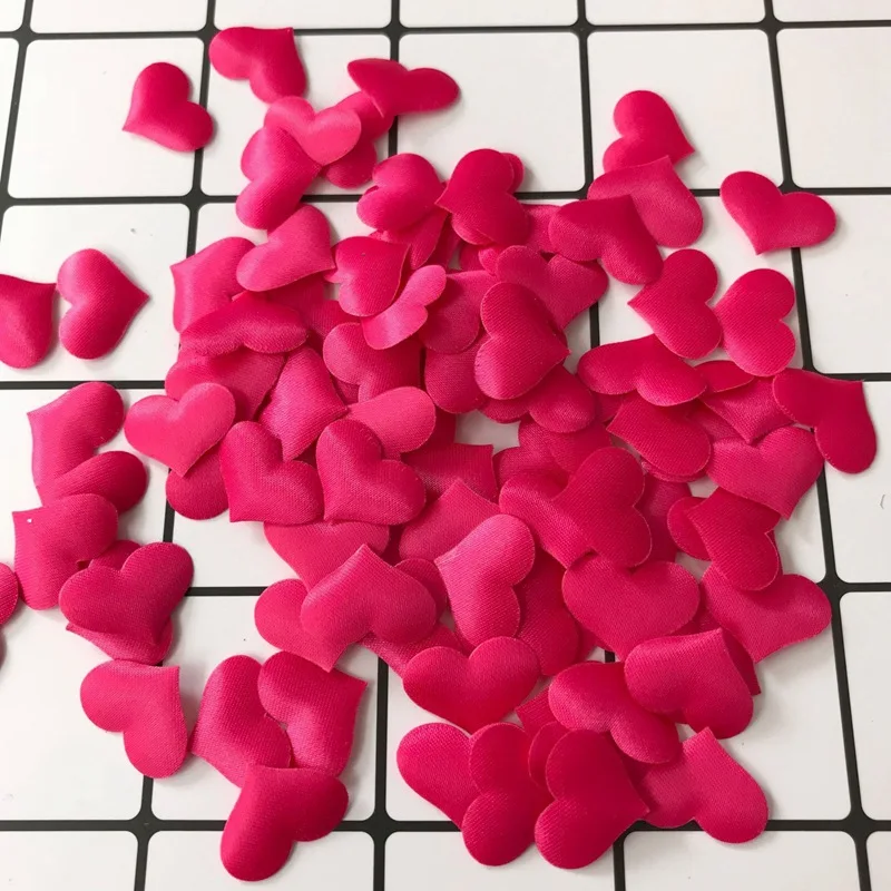 100 шт. 3 5 см DIY сердце свадебные украшения из лепестков Атлас в форме сердца