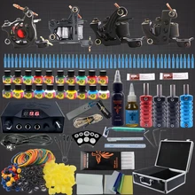 Профессиональный набор татуировки 4 татуировки набор с 20 Цвета татуировки пигментные чернила сцепление иглы Профессиональные татуировки комплект