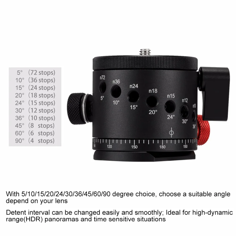 PULUZ алюминиевый сплав панорамный индексационный ротатор шаровая Головка для камеры Штативная головка