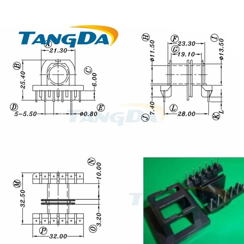 

Tangda ETD ETD34 Type 6+6 pin 12P Bobbin magnetic core + skeleton ferrites Power Transformer housing PC40 Double groove 2 slot