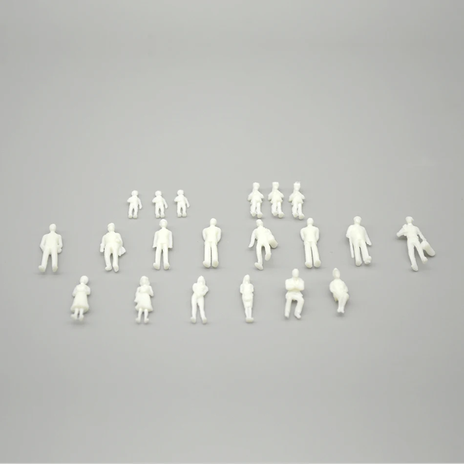 

200PCS Model People White People unpainted Architectural 1:100 Scale Model Figures People