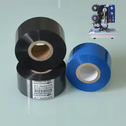 Черная ширина 30 мм длина 120 м печать кодер горячий штамп фольги для упаковочных мешков