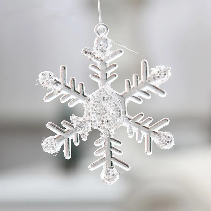 

Transparent acrylic snowflakes 2017 New 7cm Christmas decoration transparent christmas tree decoration