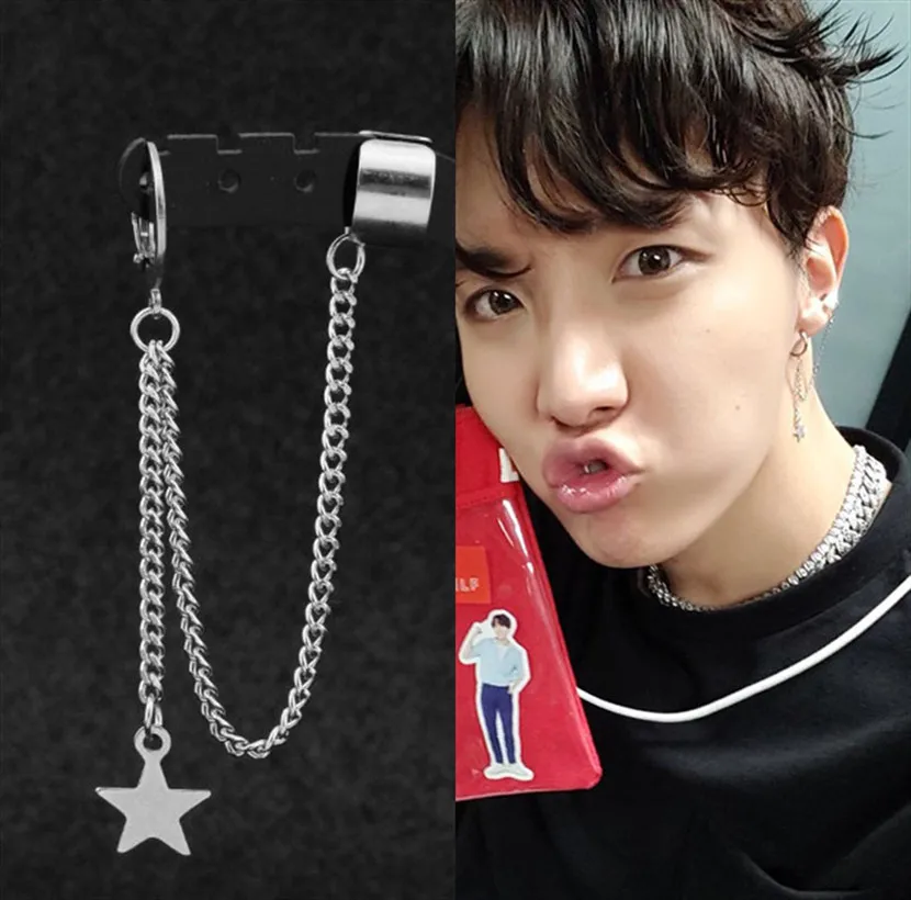 1 шт. KPOP Bangtan Boys альбом JIMIN star серьги гвоздики модные ювелирные изделия из