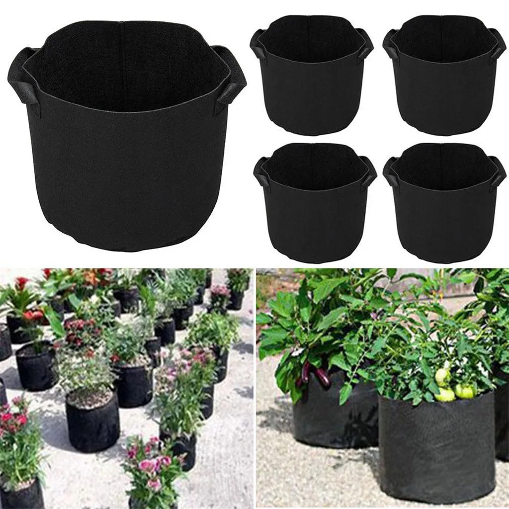 

5PCS Plant Grow Bags Fabric Pots with Washable and reusable Hydroponic Grow Pots plant bag protection vegetable bag Non-woven
