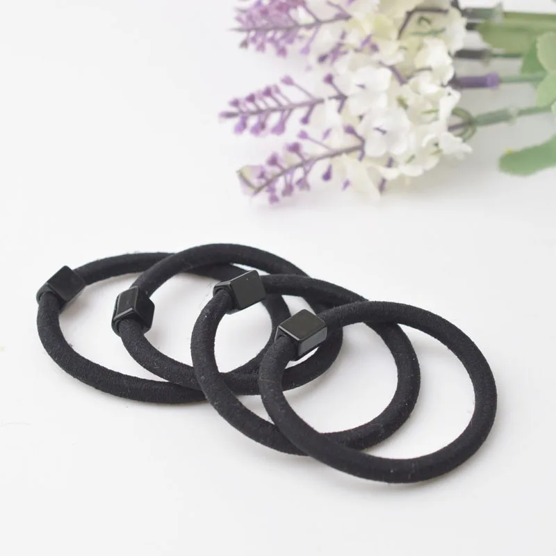 

5 pieces Cheap Girls Elastic Hair Bands Black Ponytail Holder Rope Kids Accessory