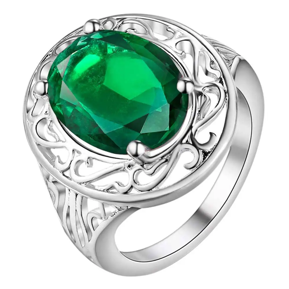 Jewelry Wedding/party Rings geen crystal ring 8# for man and women Charming Jewellery Women  AR374