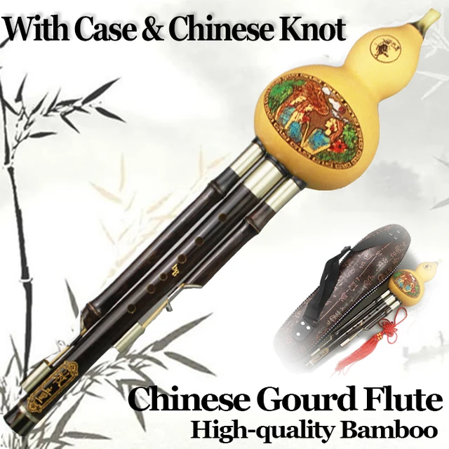 Chinese Traditional Bamboo Flute Hulusi Gourd Wooden Professional