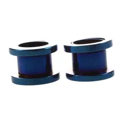 1 пара из нержавеющей стали полые шкив серьги синий 00 gauge (10 мм)