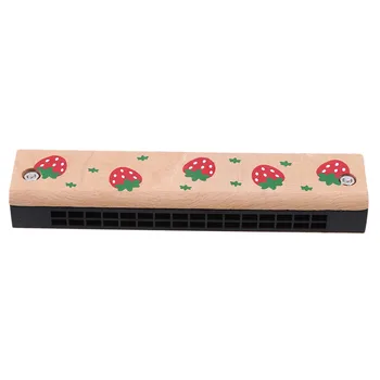 

Popular Educational Musical Wooden Harmonica Instrument Toy For Kids Children Gift Randomly Kid Cartoon Painted Wooden Harmonica
