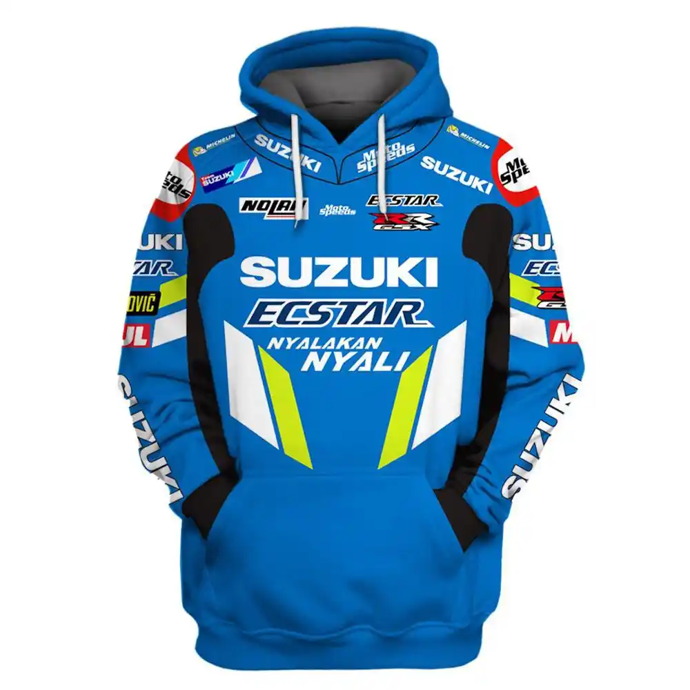 2019 Moto gp Racing мужские Весенние Новые мотоциклетные команды ecstar толстовки с капюшоном для мотоцикла повседневные куртки с капюшоном для SUZUKI GSX-R - изображение