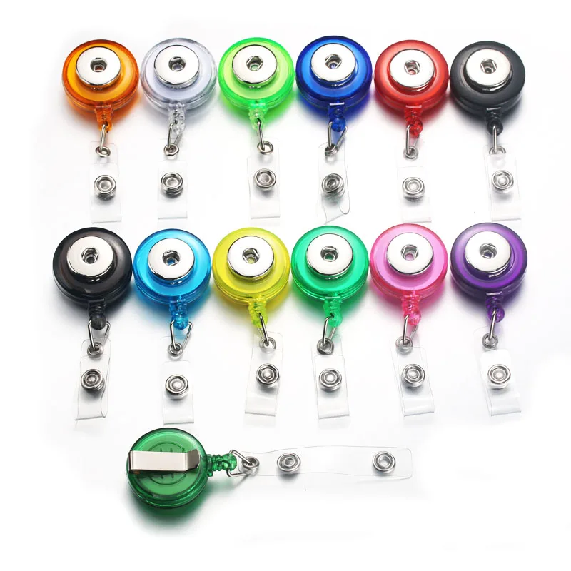 Snap Button Badge Reel ID Holder Retractable Badge Holder Interchangeable Snap Jewelry ( fit