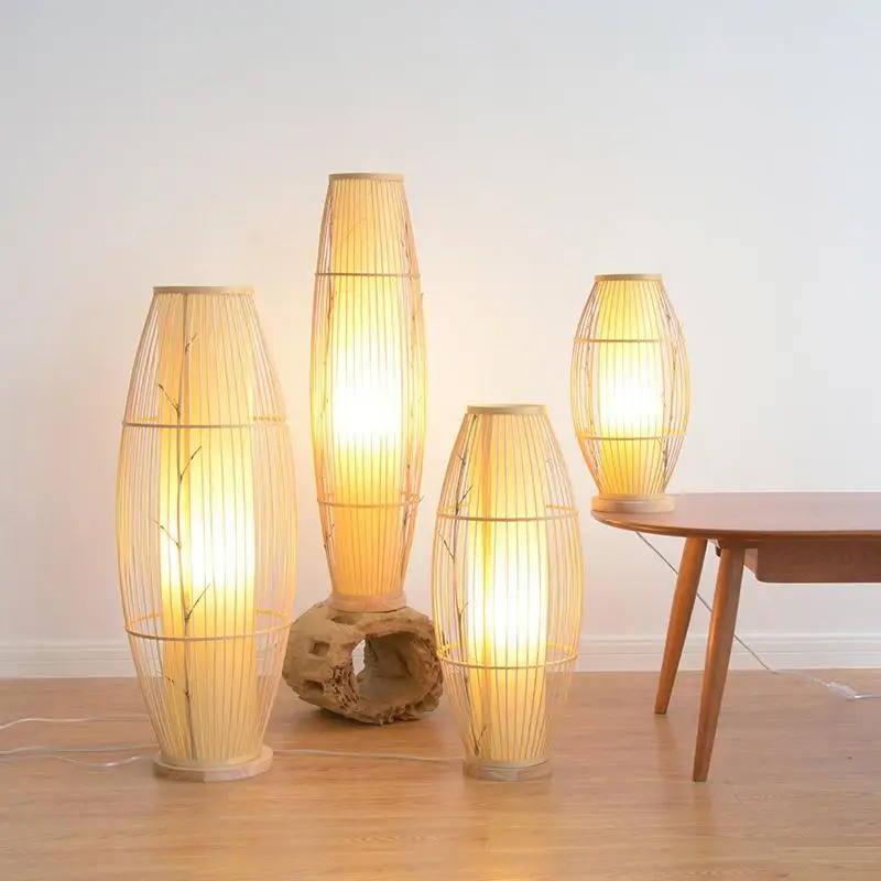 

Classical Solid Wood Table Lamp Bamboo Desk Light Wooden Standing Light Living Room Bedside Decorative Home Table Lighting AL005