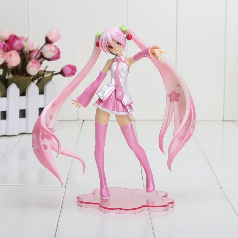 

16cm anime Nendoroid Vocaloid Hatsune Miku Sakura feat.KEI Cute Pink model Toy PVC Action Figure