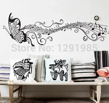 

Art Mural Home Decor Wall Room Butterfly Music Notes Removable Decal Sticker