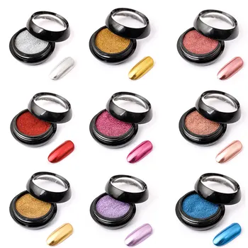 

1 box Mirror Powder Metallic Effect Chrome Pigment Powder Rose Gold Silver Mirror Nail Glitters Manicure Nail Art Decorations