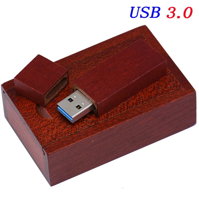 SHANDIAN USB 3,0 флэш-накопитель в деревянном корпусе с логотипом на заказ бамбуковый usb с коробкой карту флэш-памяти с интерфейсом USB Memory stick флэш-накопитель флешки 4 GB 16 ГБ, 32 ГБ, 64 ГБ - Цвет: Rose wood with box