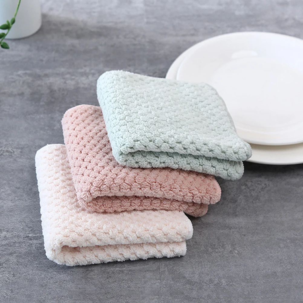 

6pcs/Set Soft Cleaning Cloth Practical Cleaning Supplies Nonstick Oil Dishcloth For Kitchen Bathroom Daily Use(3 Colors)