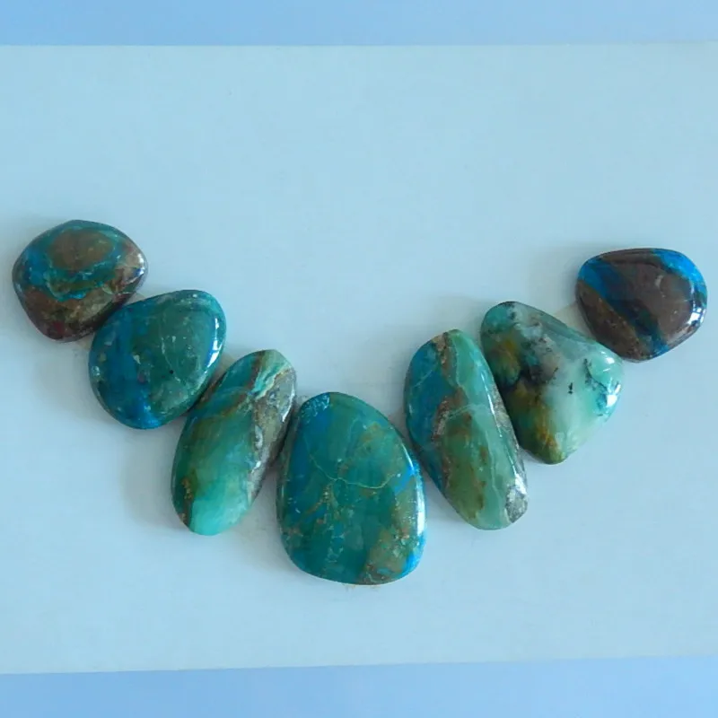 

7 PCS Of Natural Blue Opal Cabochons,13.85g