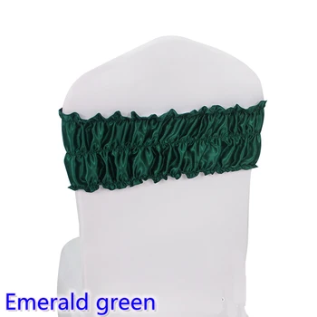 

Emerald green wedding chair sash pleated spandex sash for chair covers fit for all chairs for wedding,banquet,party decoration