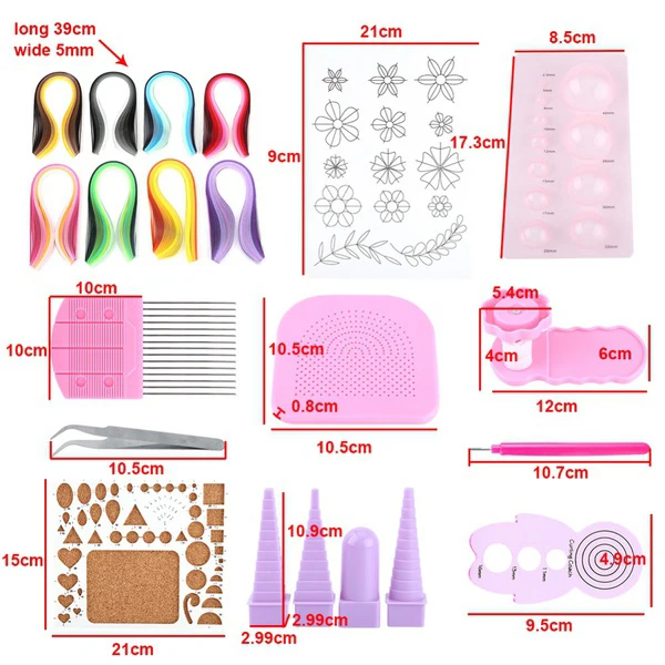 

Quilling Paper Craft Rolling Kit Slotted Tools Strips Tweezer Pins Slotted Paper Quilling For Decoration Tools Artwork