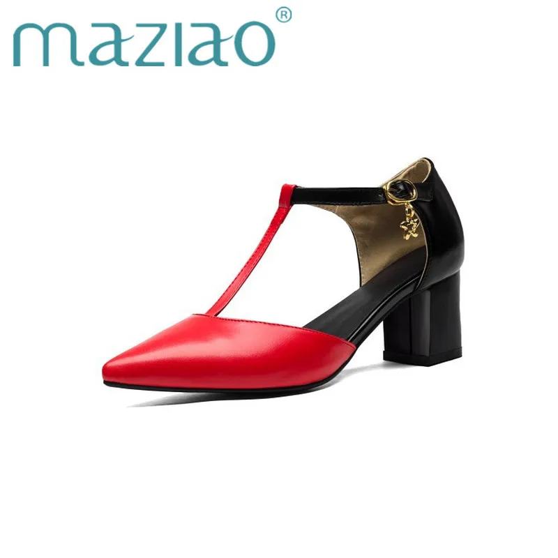

MAZIAO 2019 New Arrive Spring Summer Mixed Colors Fashion Shoes Pointed Toe Casual Shoes Comfortable Square Heel Shoes Woman