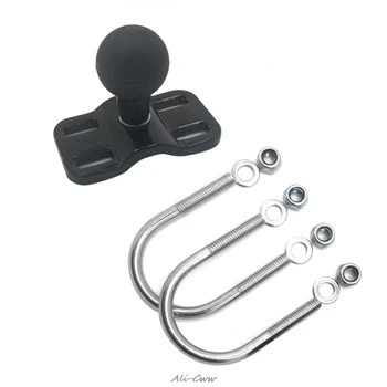 

Double U-Bolt Mounting Base Motorcycle Bike Handlebar Rail Mount Base Phone Holder Stand with Ball for Gopro Camera for Garmin