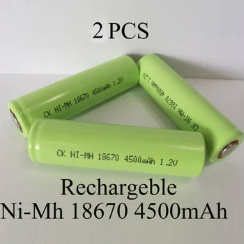 

SORAVESS 2PCS 1.2V Ni-Mh 4/3A 18670 Rechargeable Battery Ni Mh 4500mAh Batteries Nickel Metal Hydride Battery Medical Equipment