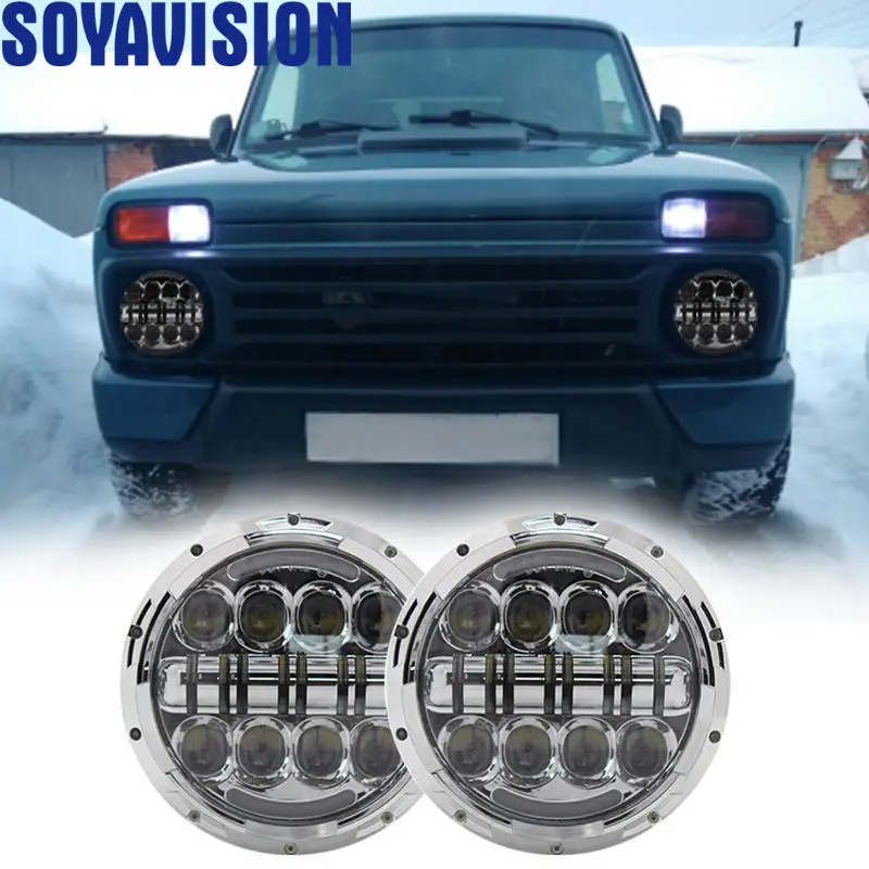 For Suzuki Samurai SJ410 7'' Round LED Headlight Hi/Lo Beam Projector