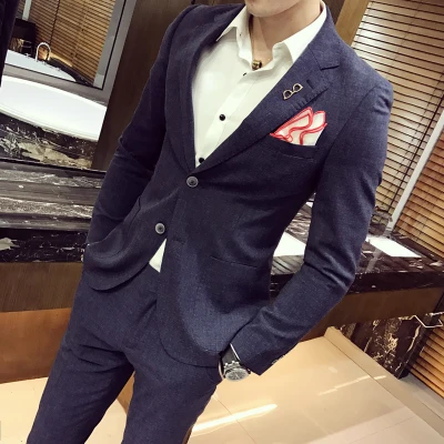 

custom Leisure suit suit men's two-piece suit youth handsome Korean version of self-cultivation suit