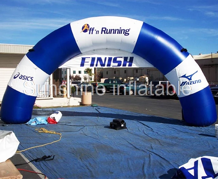

High quality advertising single leg curved inflatable finish/start line arch inflatable gantry with branded name
