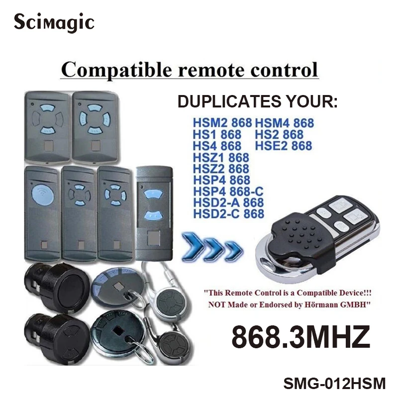 Hormann HSM4 HSM2 hs1 hs2 hs4 hse2 hsz1 hsz2 868 mhz 868mhz Garage door gate remote control replacement transmitter