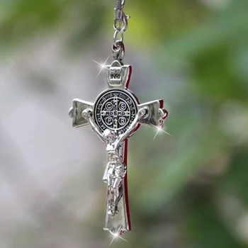 

Car Pendant Zinc Alloy Jesus Cross Christian Religion Jesus Crucifix Figurine Hanging Ornament For Auto Interior Rearview Mirror