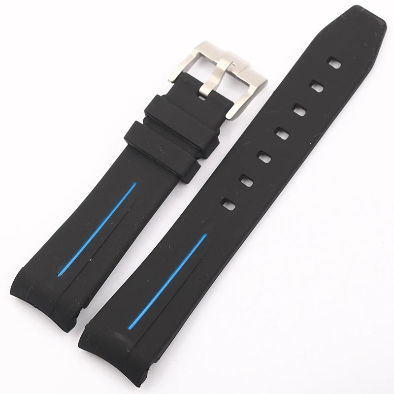 Plus Strap Rubber Waterproof Man Watchband Individuality Colorful Strap For 20MM Submariner Watch Stainless Steel Pin Watchstrap