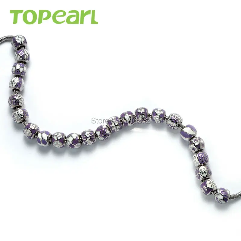 Topearl ювелирные изделия 10 шт. ассорти из нержавеющей стали европейский шарм бусины