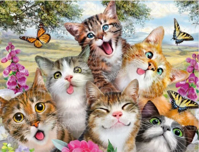 

5D DIY Diamond Painting Cartoon Cats Full diamond embroidery Animal Cross stitch Embroidery Crafts Decoration gift