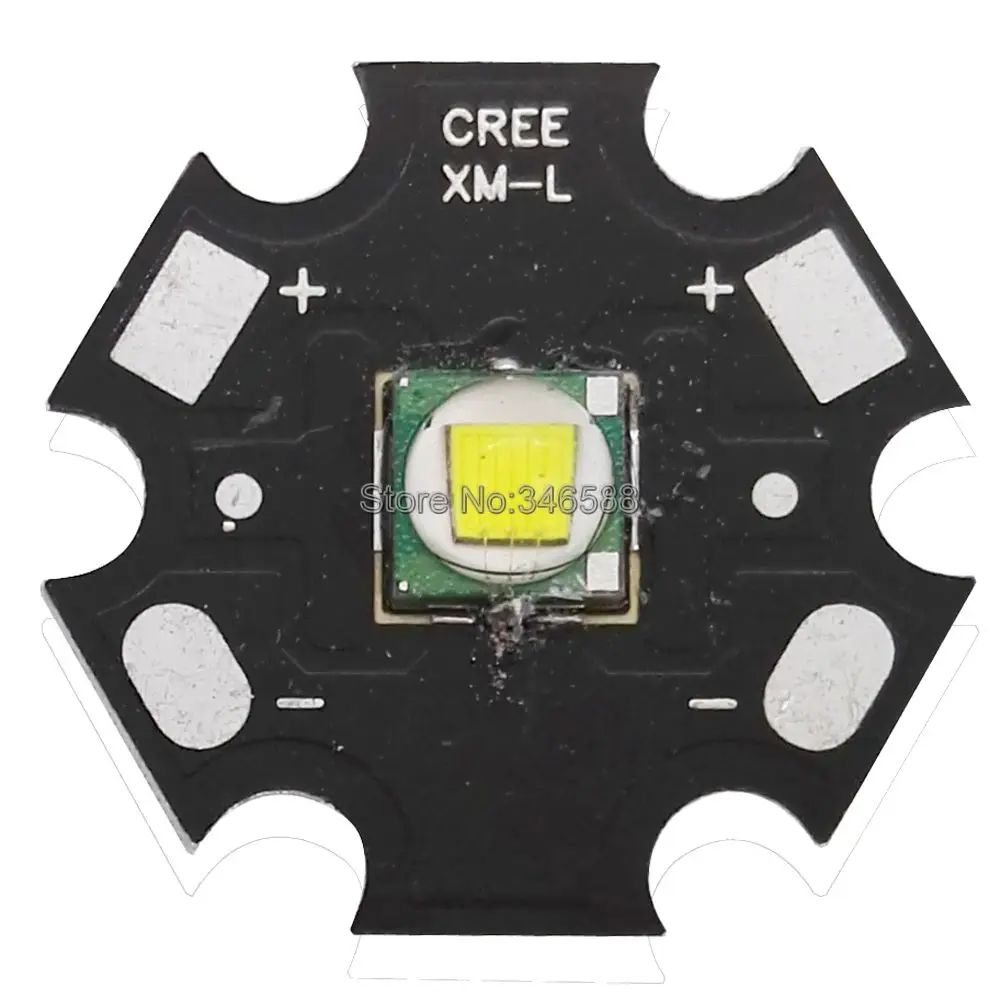 1 шт. CREE XML XM-L T6 светодиодный U2 10 Вт белый светодиодный Диод высокой мощности с 12 мм 14 мм 16 мм 20 мм черный или белый PCB для фонарика